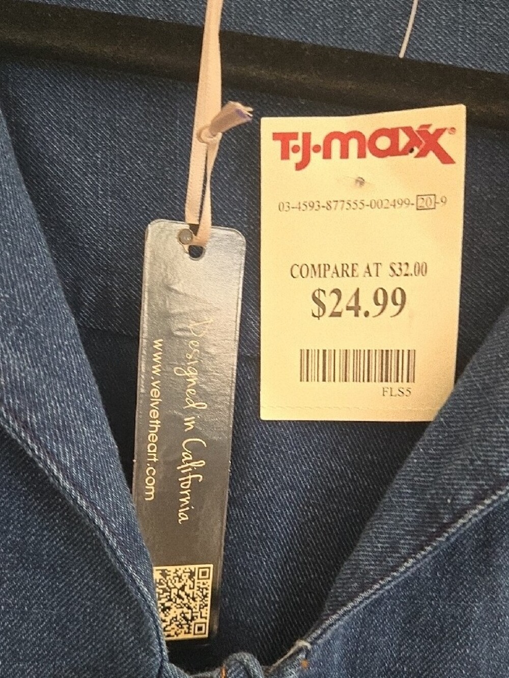 Velvet Heart Indigo Tie-Front Peplum Tunic - Picture 3 of 7